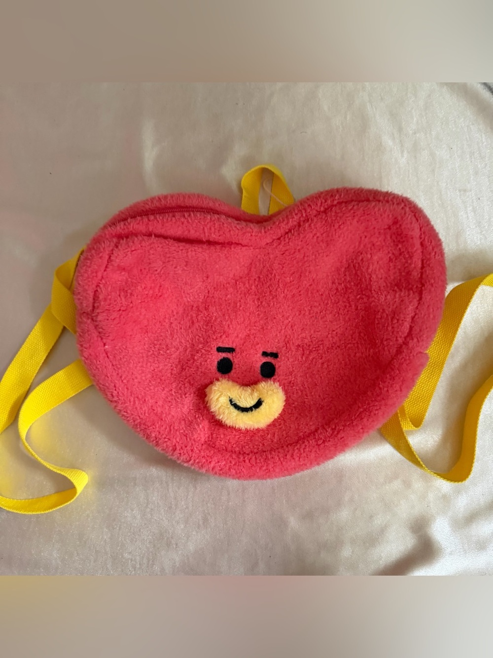 Miniso x BT21 Tata Heart Character Fuzzy Mini Backpack